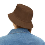 Brown Christian bucket hat with stitching