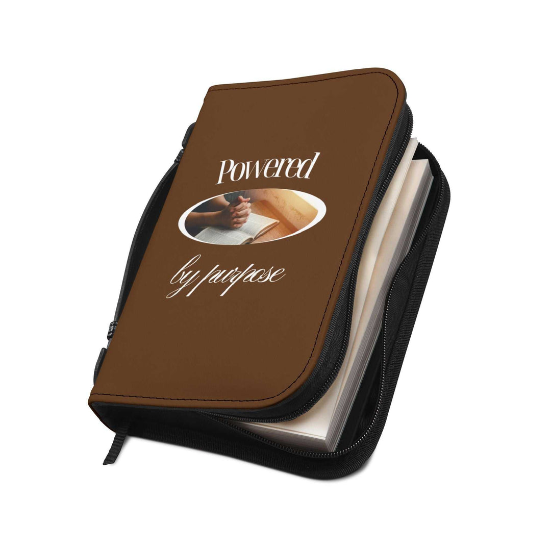 Brown Powered by Purpose Bible Cover with zipper