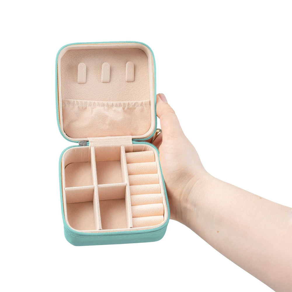 Carry Your Shine compact travel jewelry case with plush interior