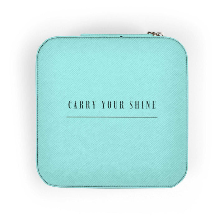 Carry Your Shine compact turquoise travel case jewelry case