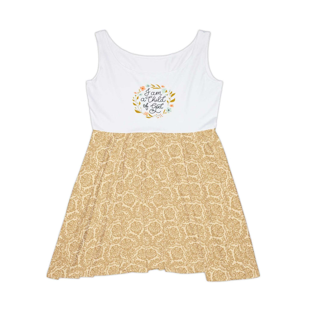 Child of God Dress with white top and floral text design