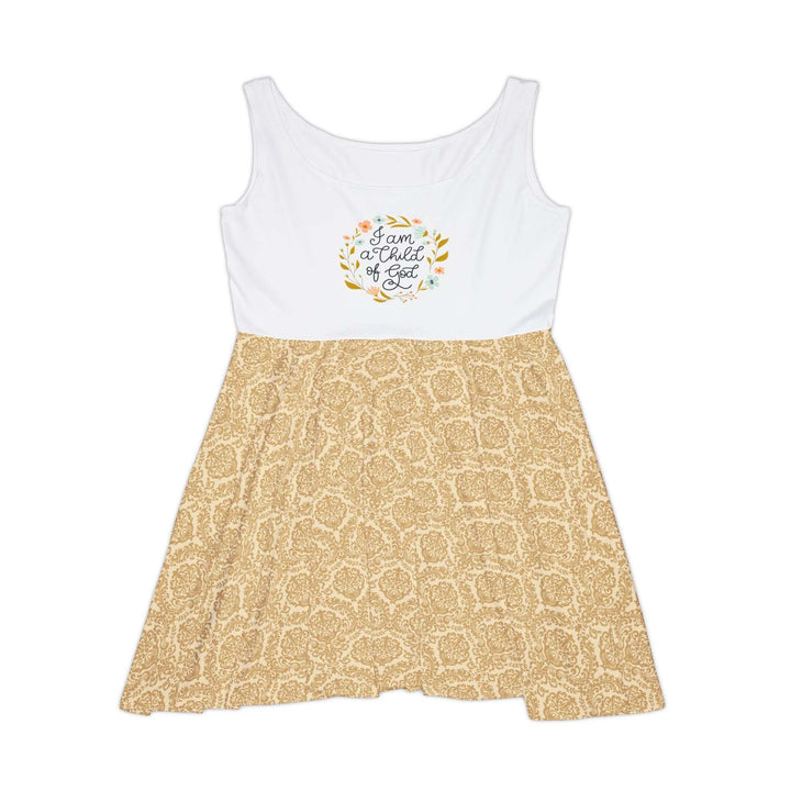 Child of God Dress with white top and floral text design