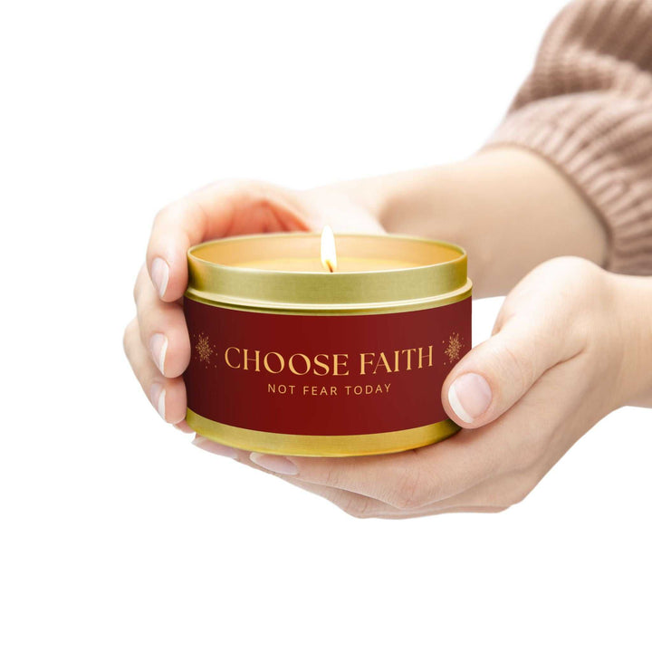 Choose Faith Tin Candle hand-poured natural coconut soy wax