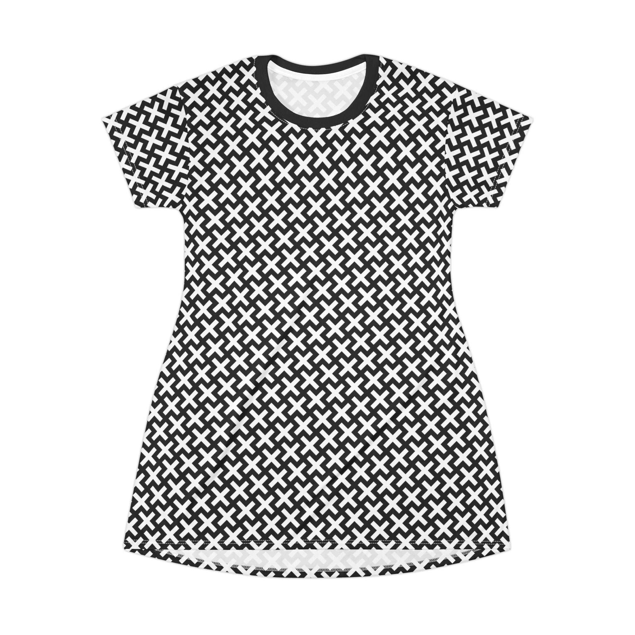 Christian Cross T-Shirt Dress with cross pattern