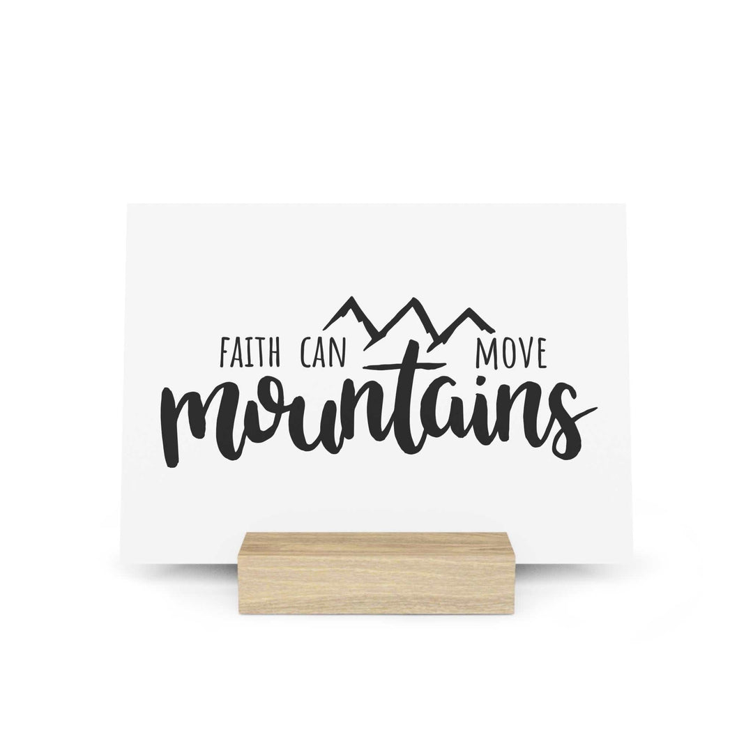 Christian Quote Gallery Board with "Faith Can Move Mountains" text