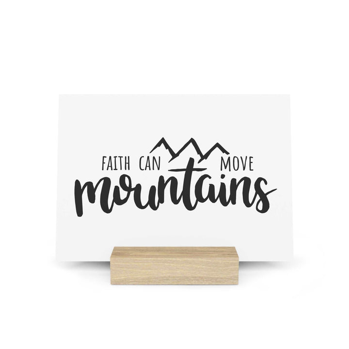 Christian Quote Gallery Board with "Faith Can Move Mountains" text