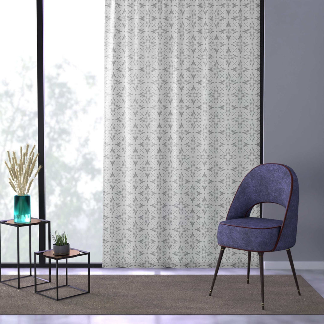 Christian Window Curtain with subtle floral pattern