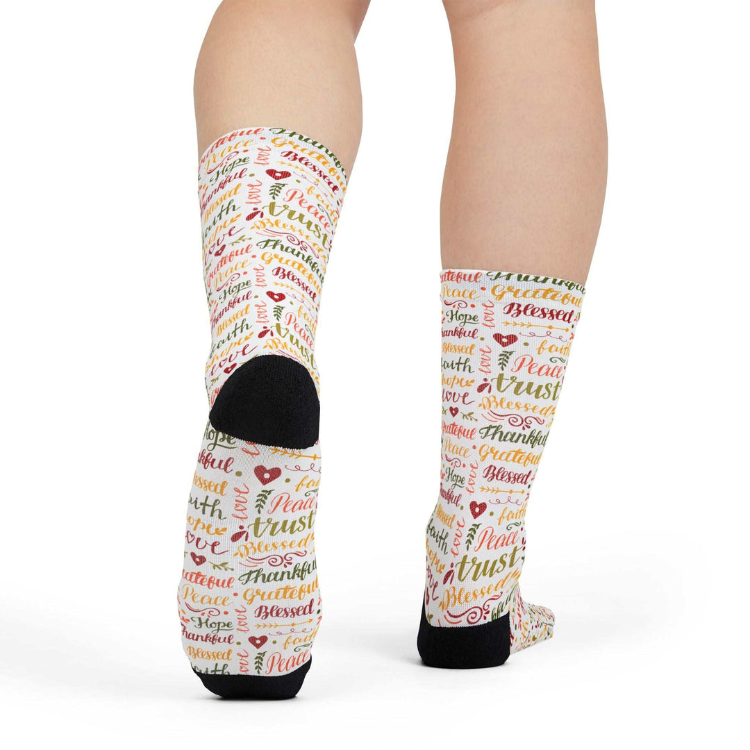 Christian Words Socks crew socks with inspirational religious text