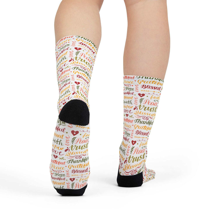 Christian Words Socks crew socks with inspirational religious text