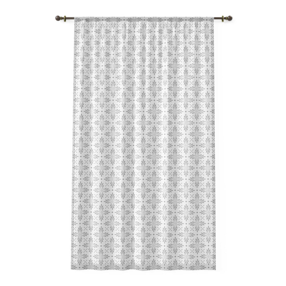 Christian window curtain with subtle religious pattern, 100% polyester