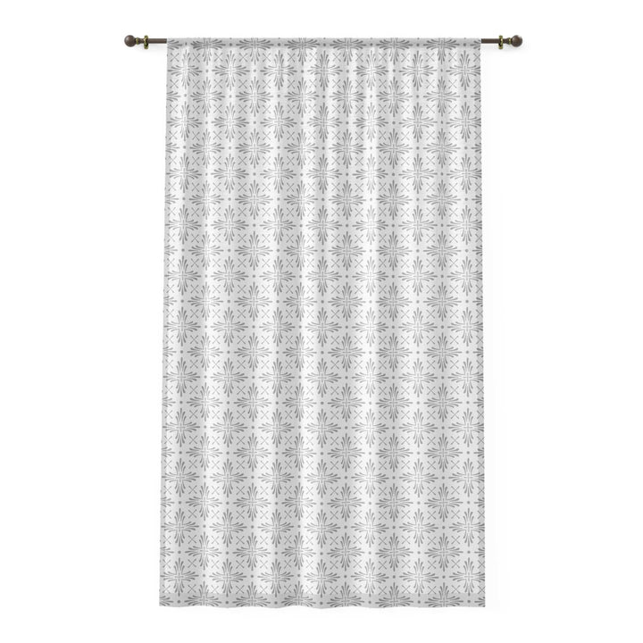 Christian window curtain with subtle religious pattern, 100% polyester