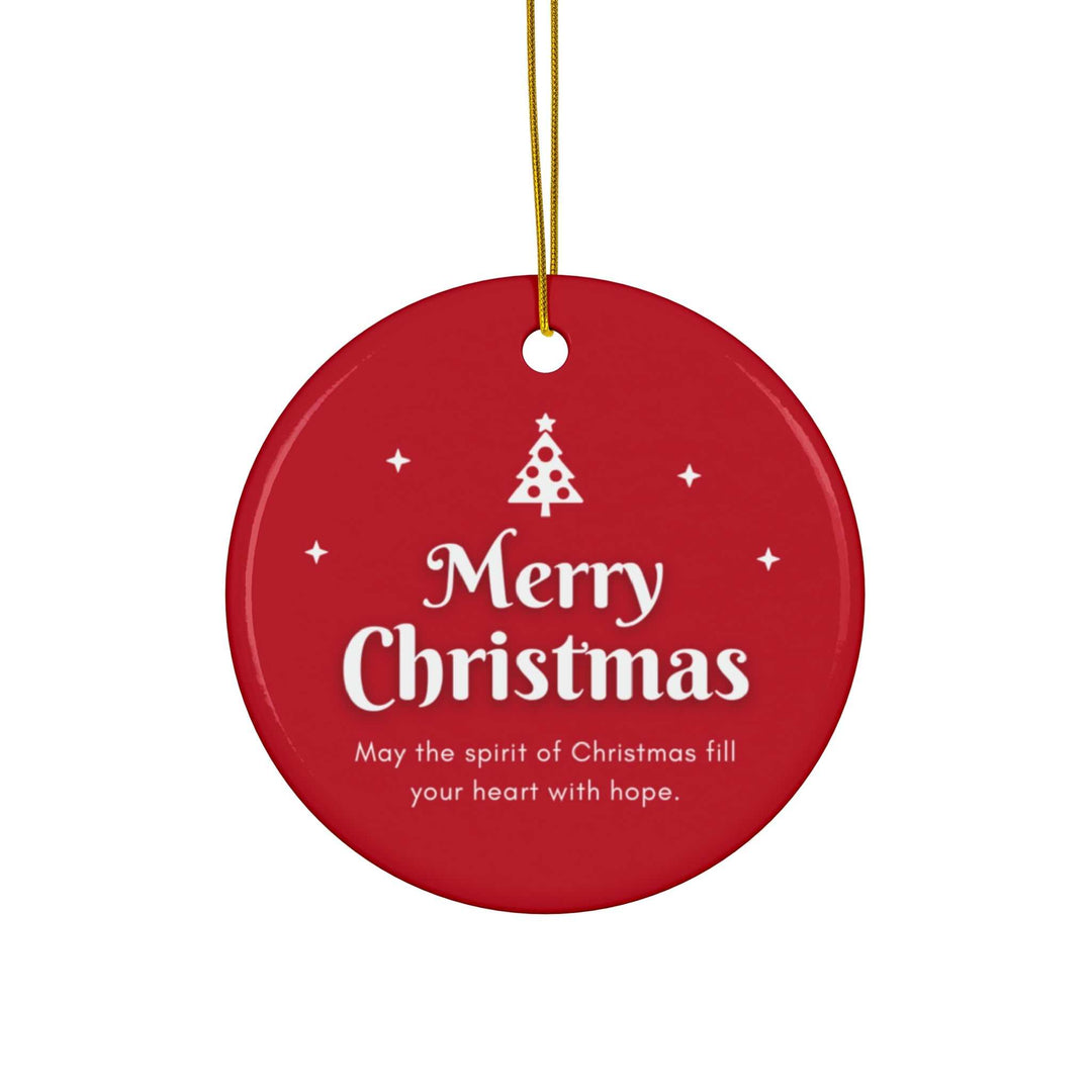 Christmas Hope Ornament with "Merry Christmas" and hope message