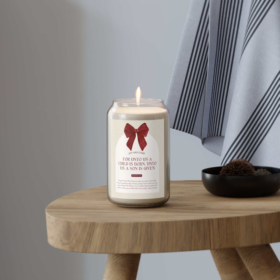 Christmas Joy Candle hand-poured soy wax with cotton wick