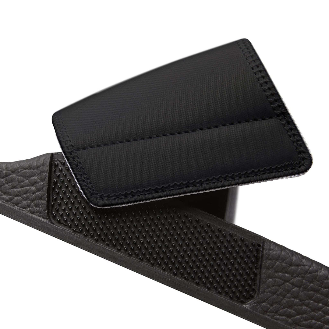 Close-up of removable black neoprene and polyester strap