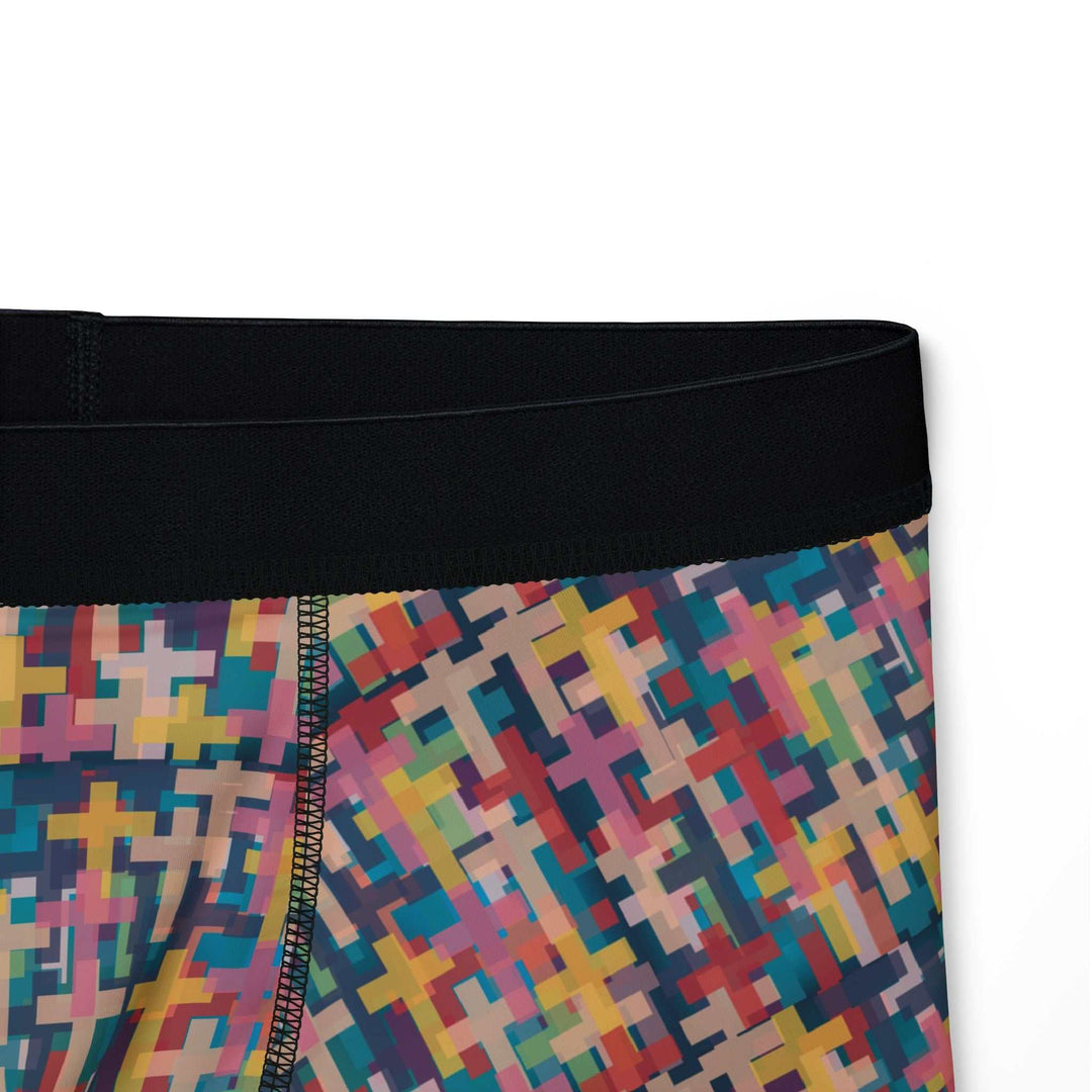 Colorful Cross Men's Boxers with vibrant cross pattern