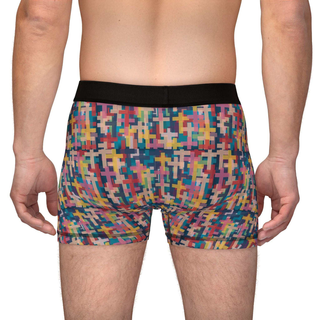 Colorful Cross men's boxers with stretchy, soft fabric