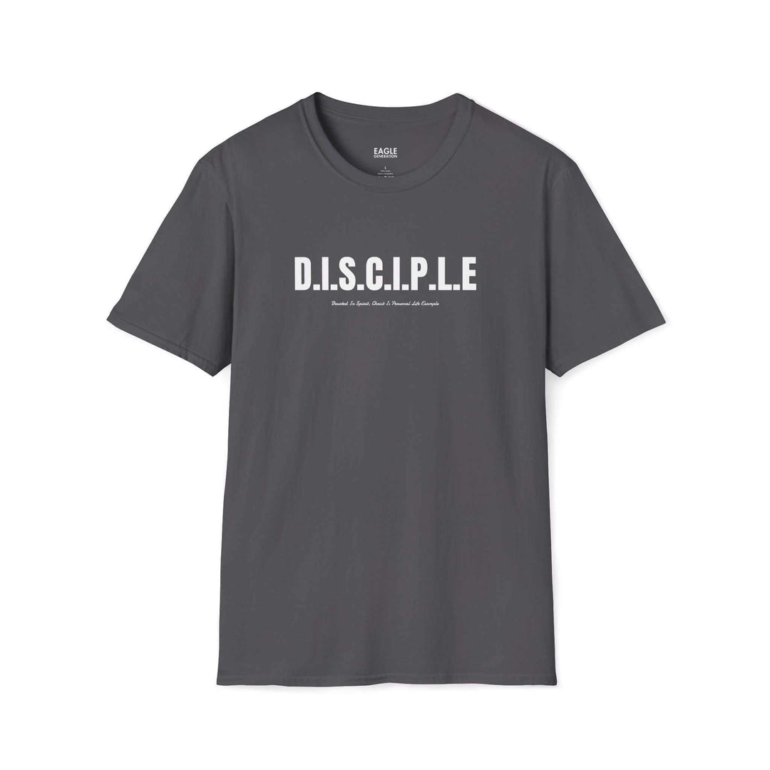 Disciple Life T-Shirt in dark grey with white text