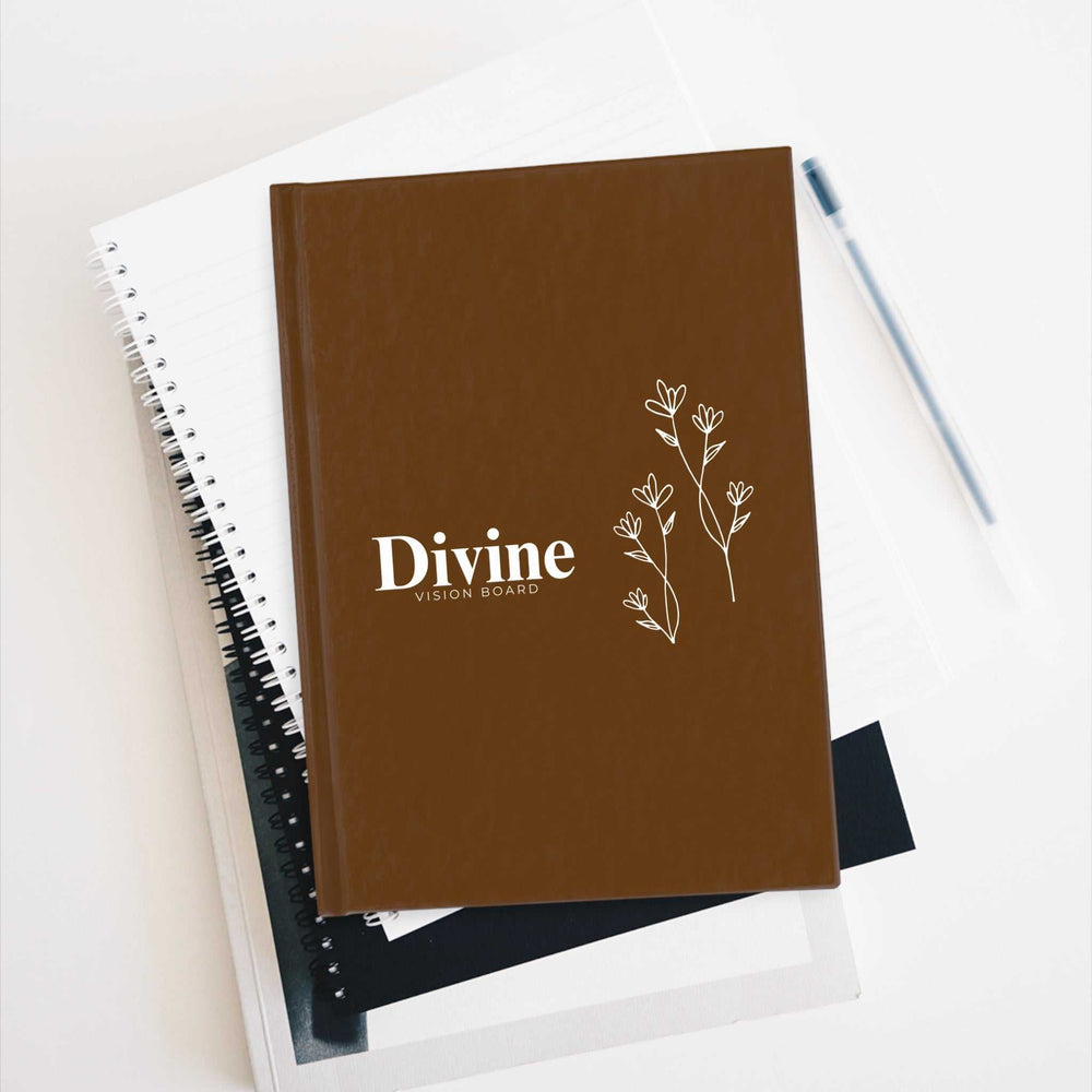Divine Vision Board hardcover notebook with brown cover