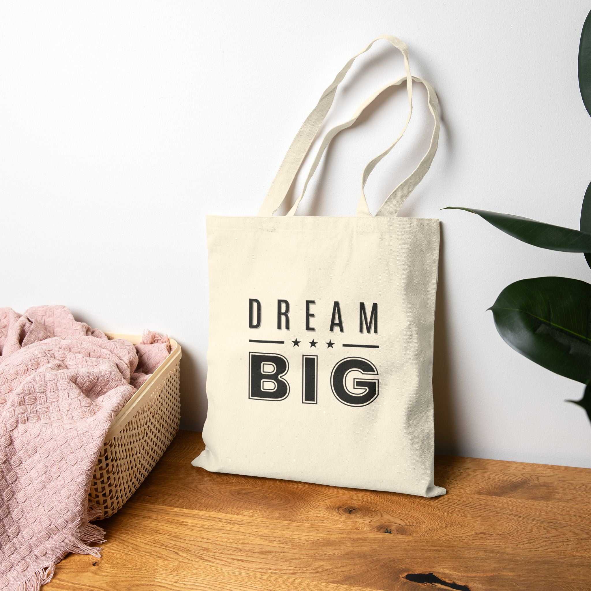 Dream Big Tote Bag 100% cotton canvas reusable shopping bag