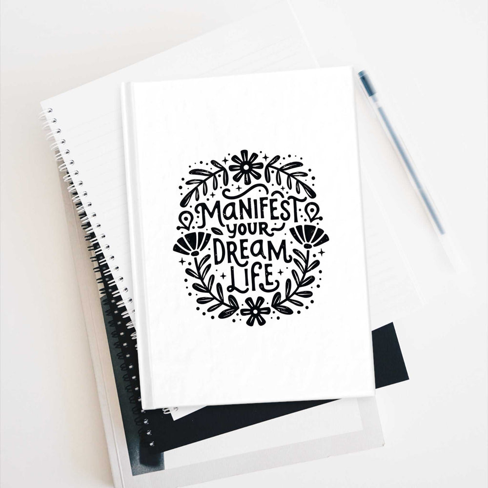 Dream Life Journal with black floral design and motivational quote