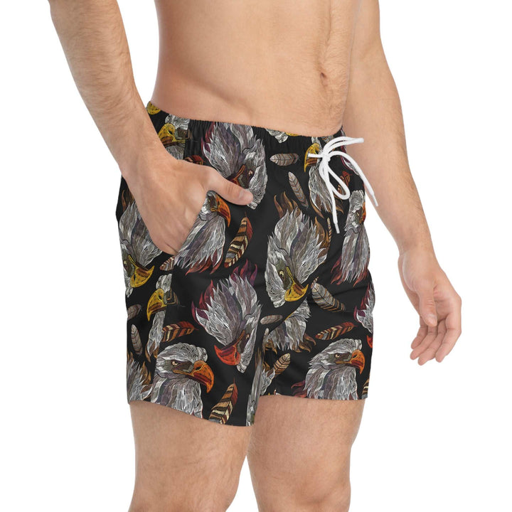 Eagle Swim Trunks with drawstring waist, and lightweight fast-dry fabric