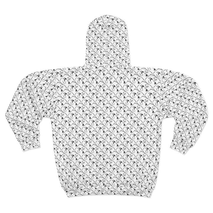 Eagles pattern zip hoodie with all-over eagle print, black zipper
