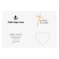 Faith-inspired sticker sheet with religious and motivational designs