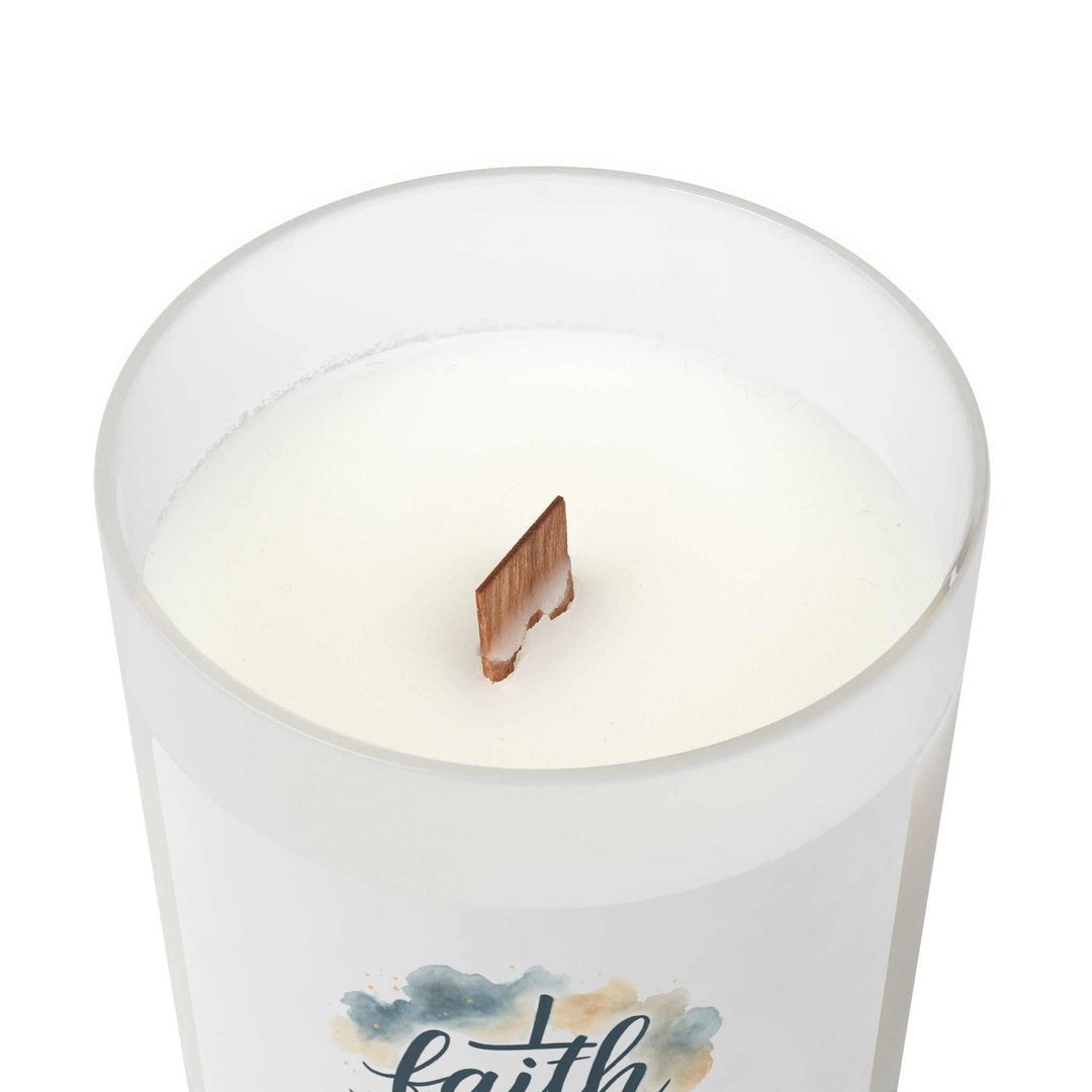 Faith Glass Candle with frosted glass