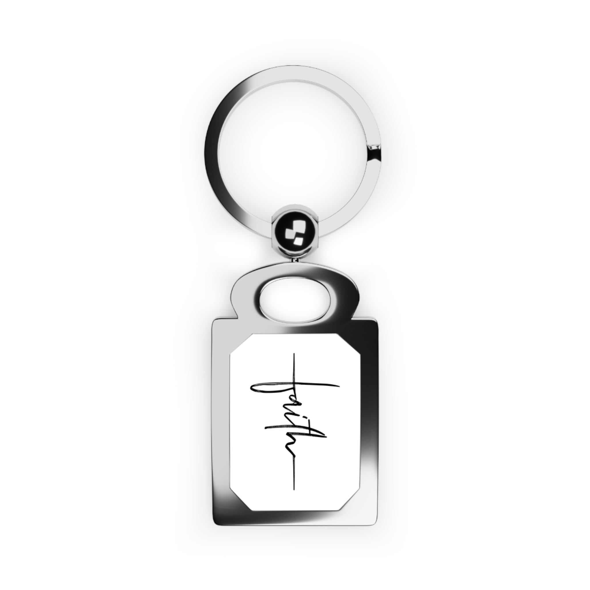 Faith Keyring with rectangular zinc alloy frame