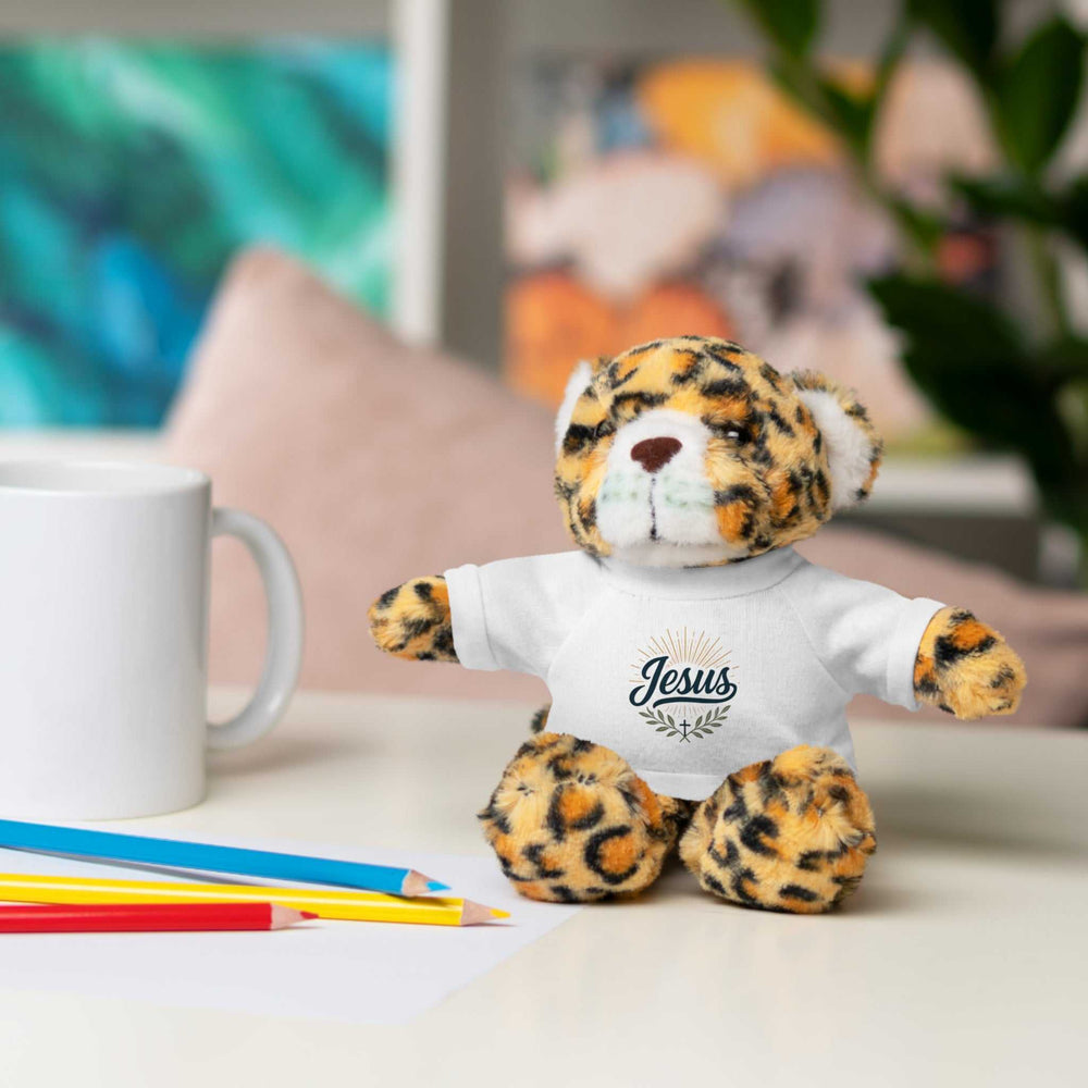 Faith Stuffed Animal Tee featuring a plush leopard wearing