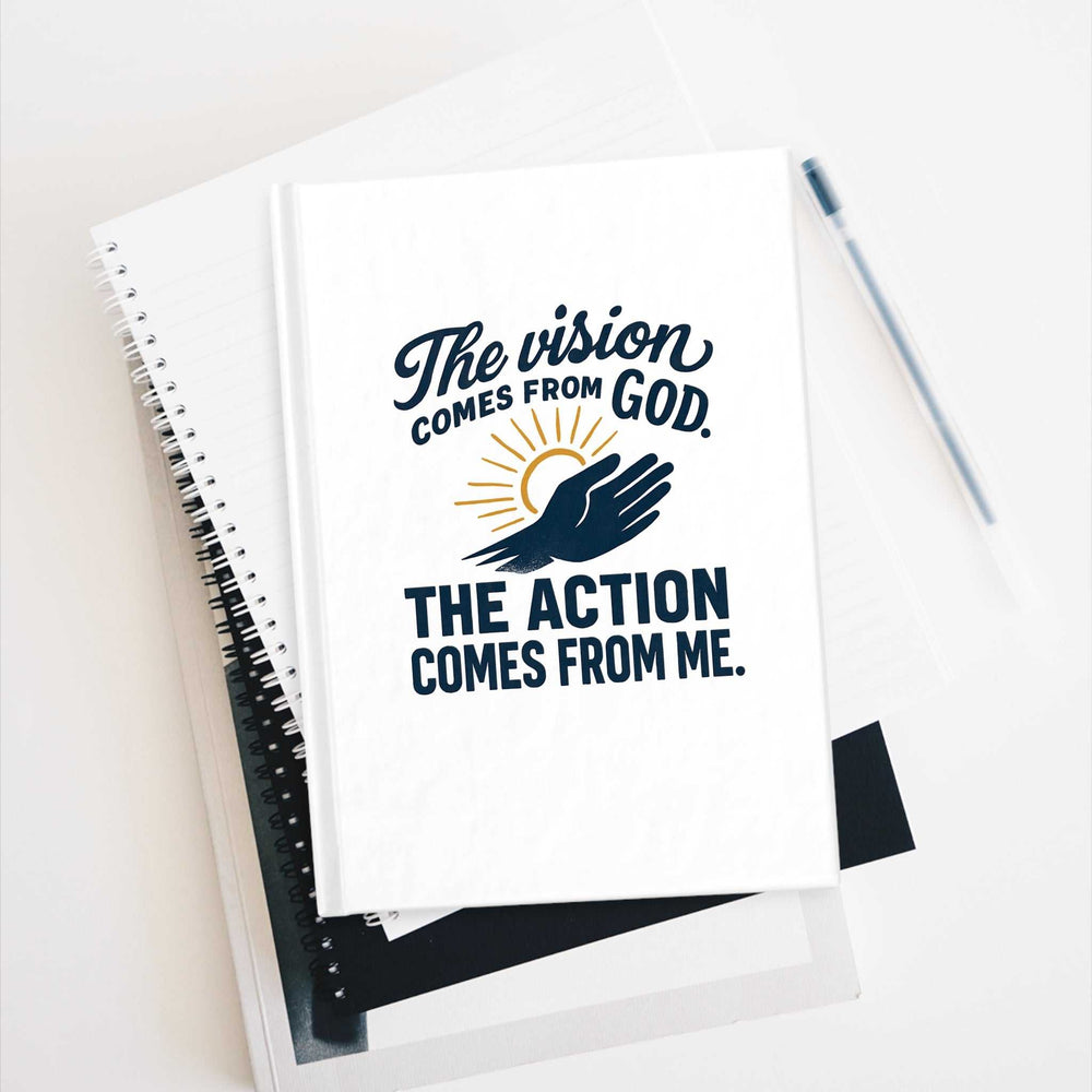 Faith Works Vision Board hardcover notebook with 128 blank pages