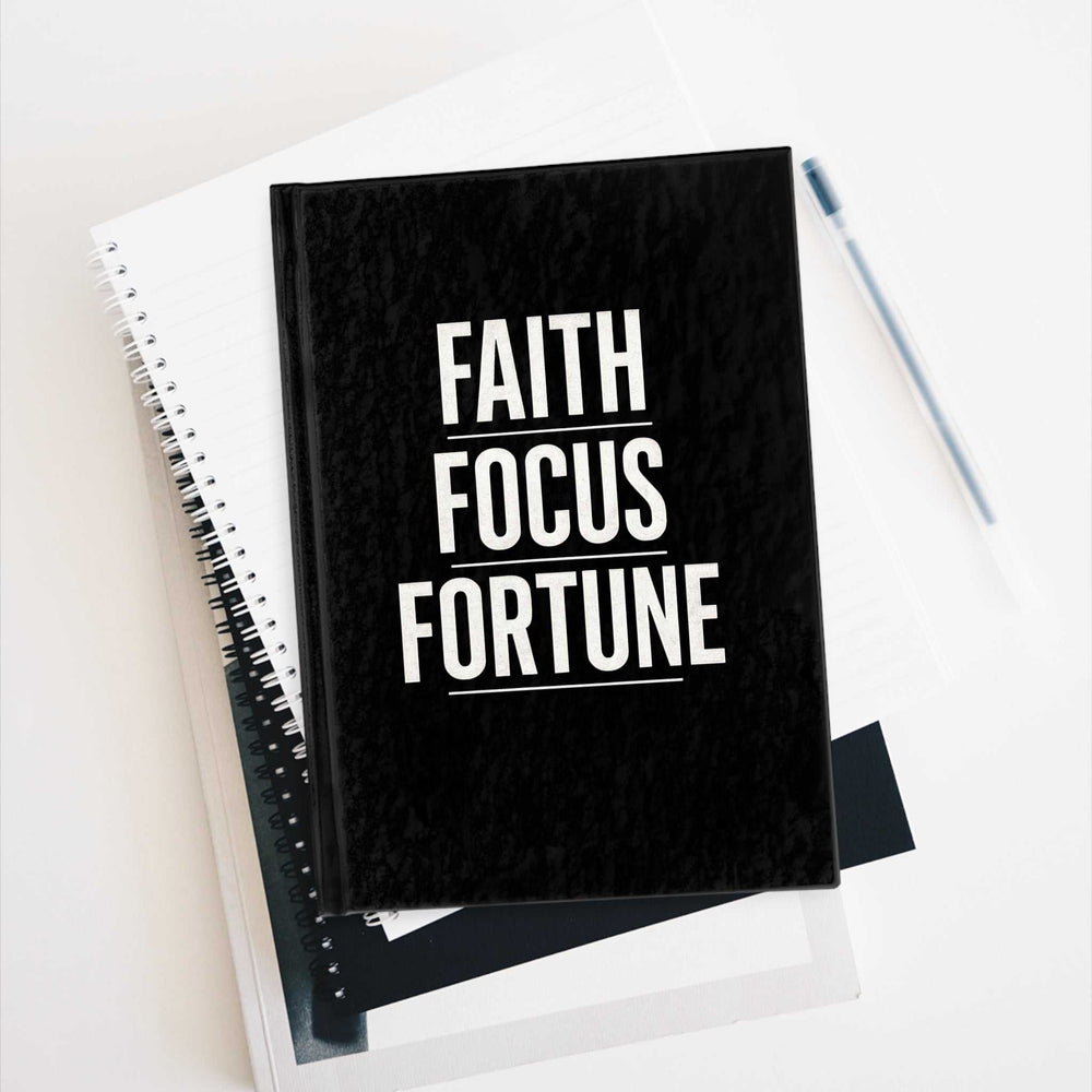 Focus & Faith Vision Board notebook with FAITH FOCUS FORTUNE text