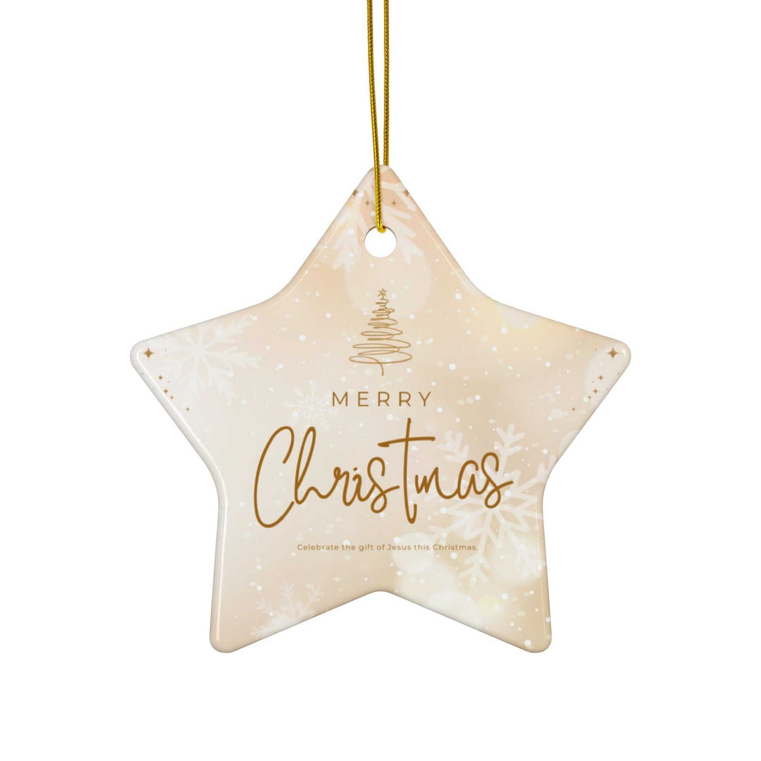 Gift of Jesus Ornament star-shaped ceramic Christmas decoration