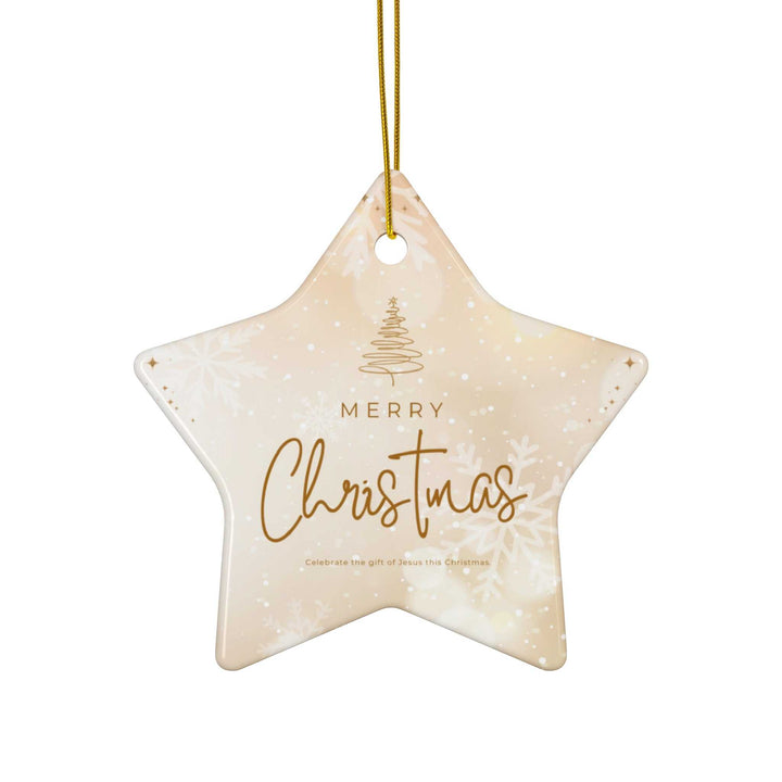 Gift of Jesus Ornament star-shaped ceramic Christmas decoration