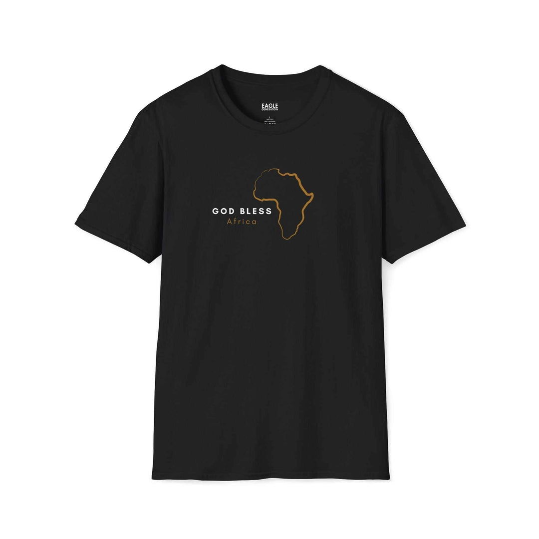 God Bless Africa T-Shirt with outlined Africa map