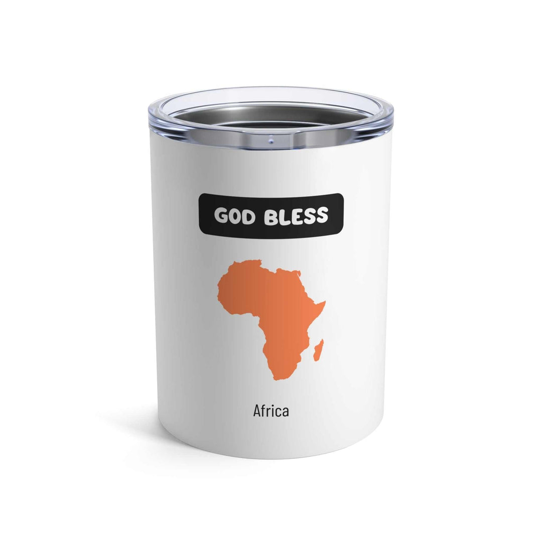 God Bless Africa Tumbler stainless steel vacuum insulated 10oz white
