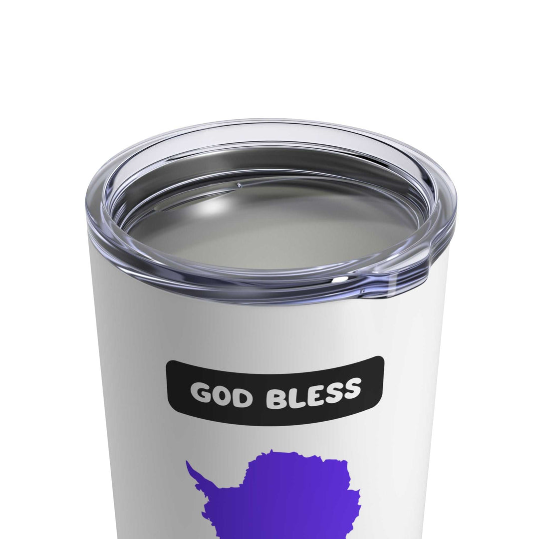God Bless Antarctica Tumbler with Antarctica map design