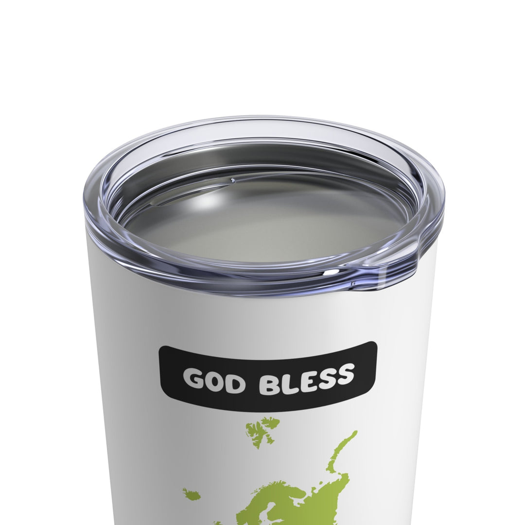 God Bless Europe Tumbler 10oz and rounded corners