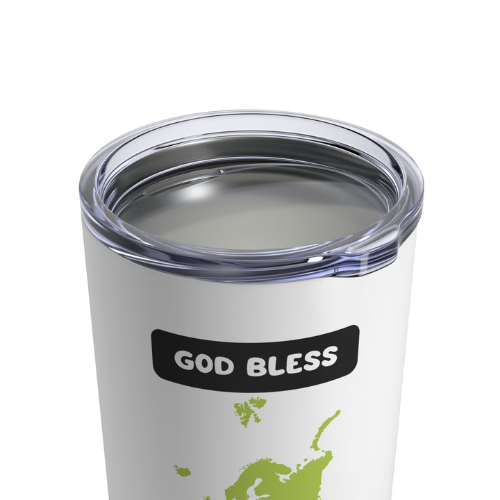 God Bless Europe Tumbler 10oz and rounded corners
