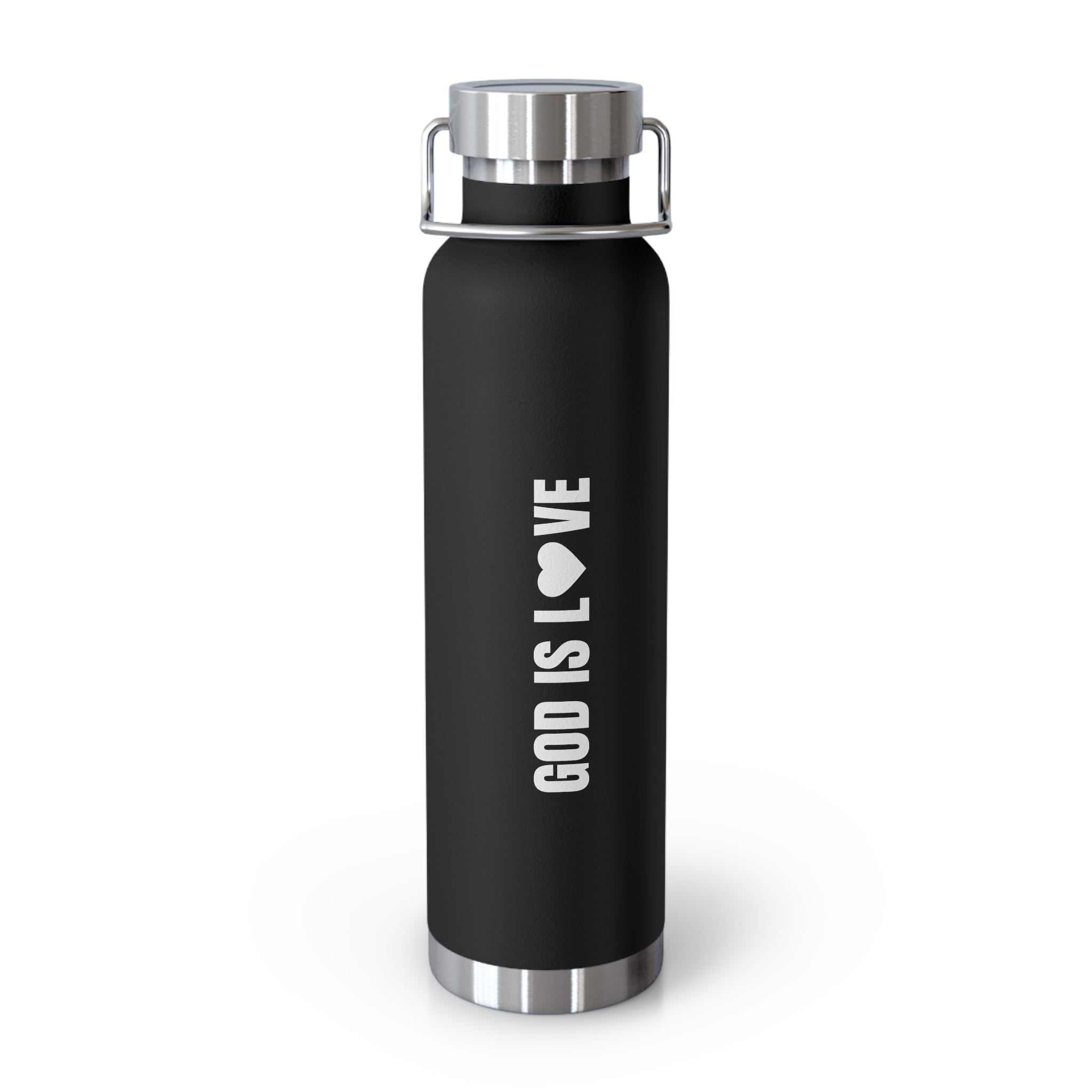 God Is Love Bottle 22oz stainless steel vacuum insulated water bottle with spill-proof, scratch-resistant design