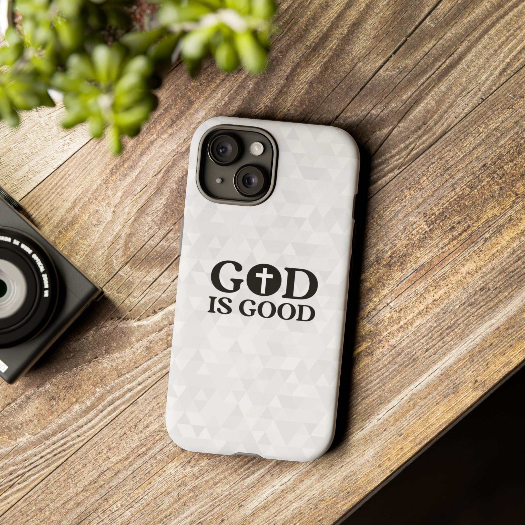 God is Good Phone Case with cross design
