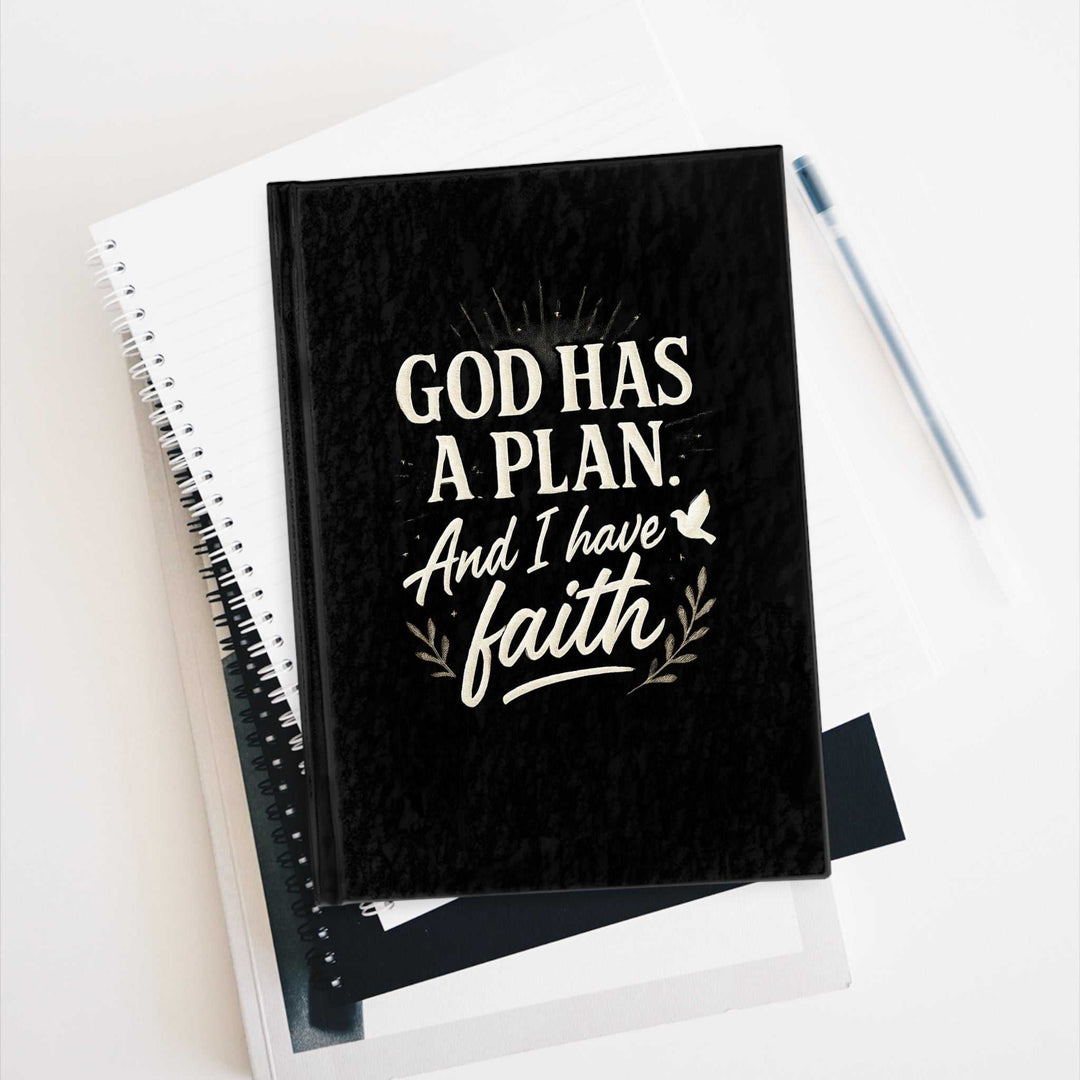 God’s Plan Vision Board hardcover notebook with inspirational quote