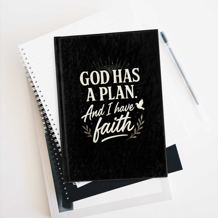 God’s Plan Vision Board hardcover notebook with inspirational quote