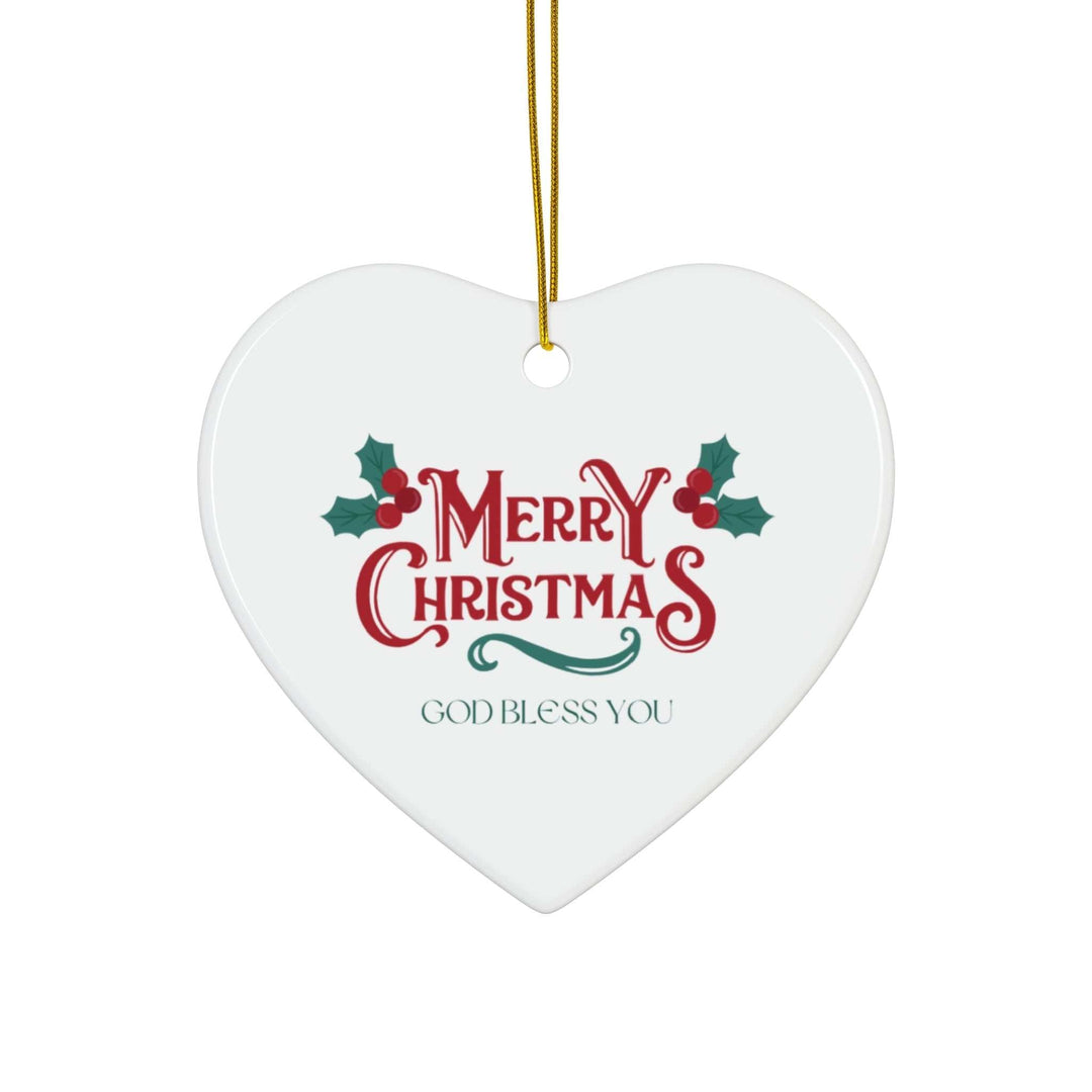 Heart-shaped Merry Christmas Ornament ceramic decoration