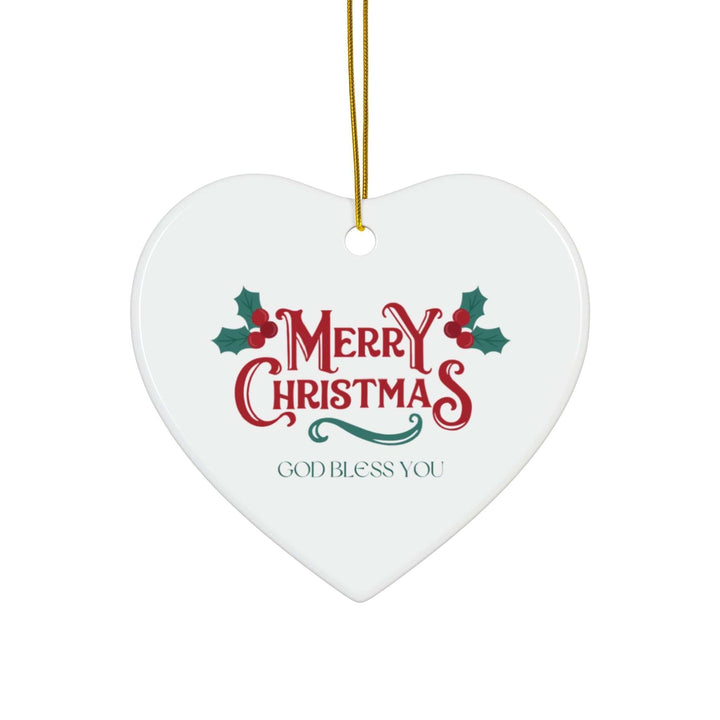 Heart-shaped Merry Christmas Ornament ceramic decoration