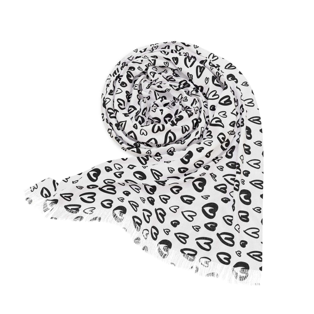 Heart Pattern Light Scarf in lightweight transparent polyester