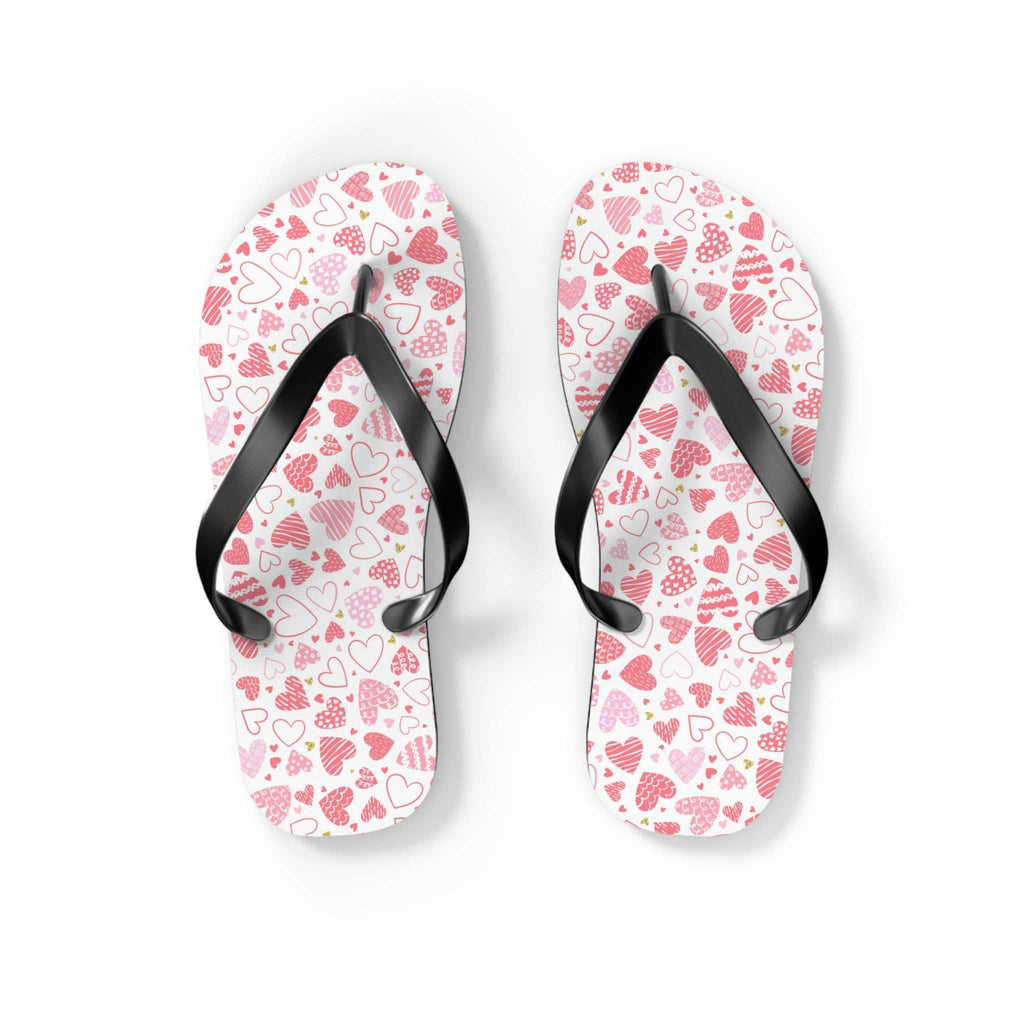 Heart pattern flip flops