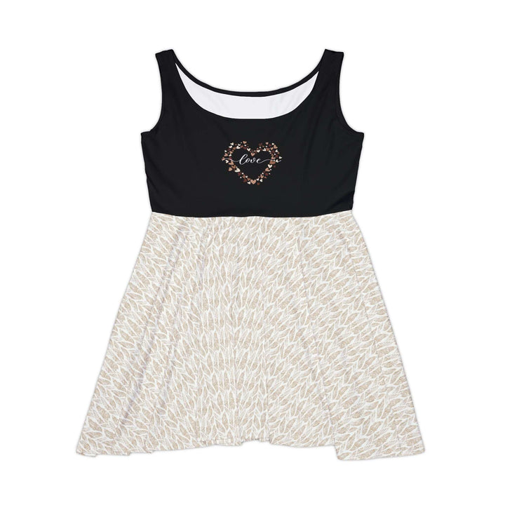 Hearts Skater Dress with black top and patterned skirt