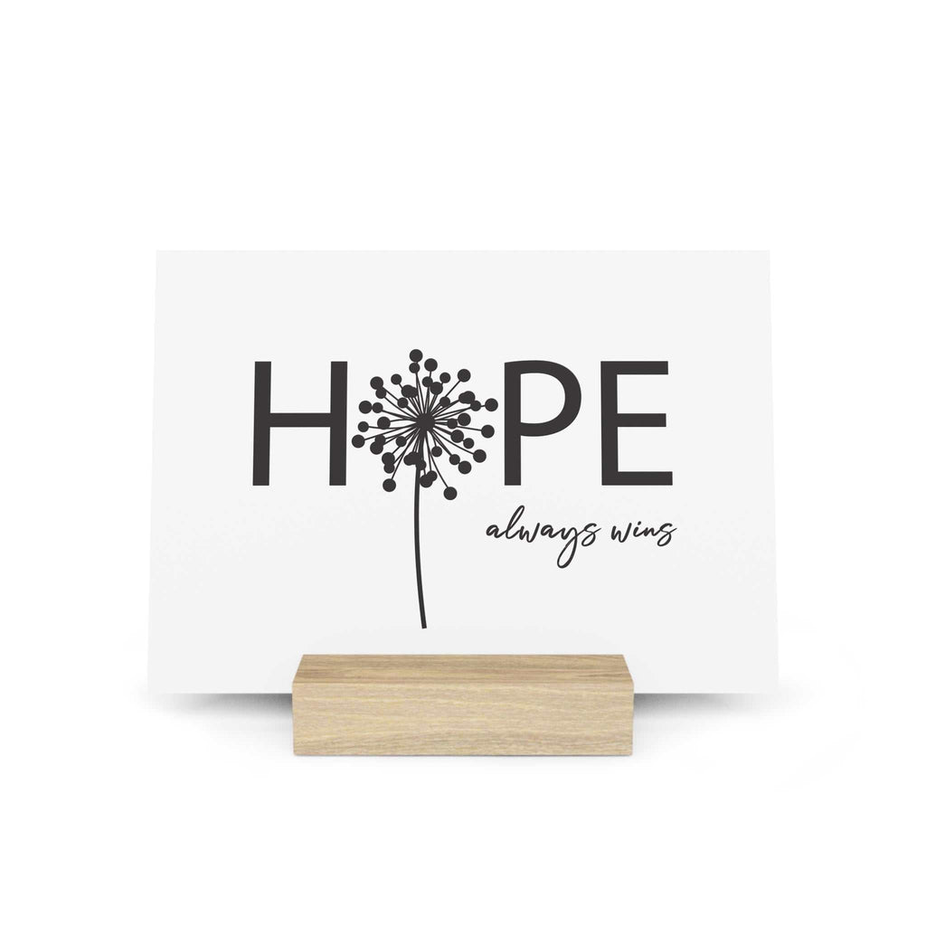Hope Gallery Board with hand-crafted wooden oak stand