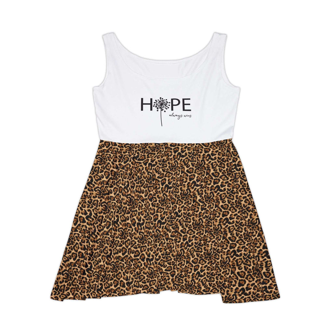 Hope Skater Dress with white top and leopard print asymmetrical skirt